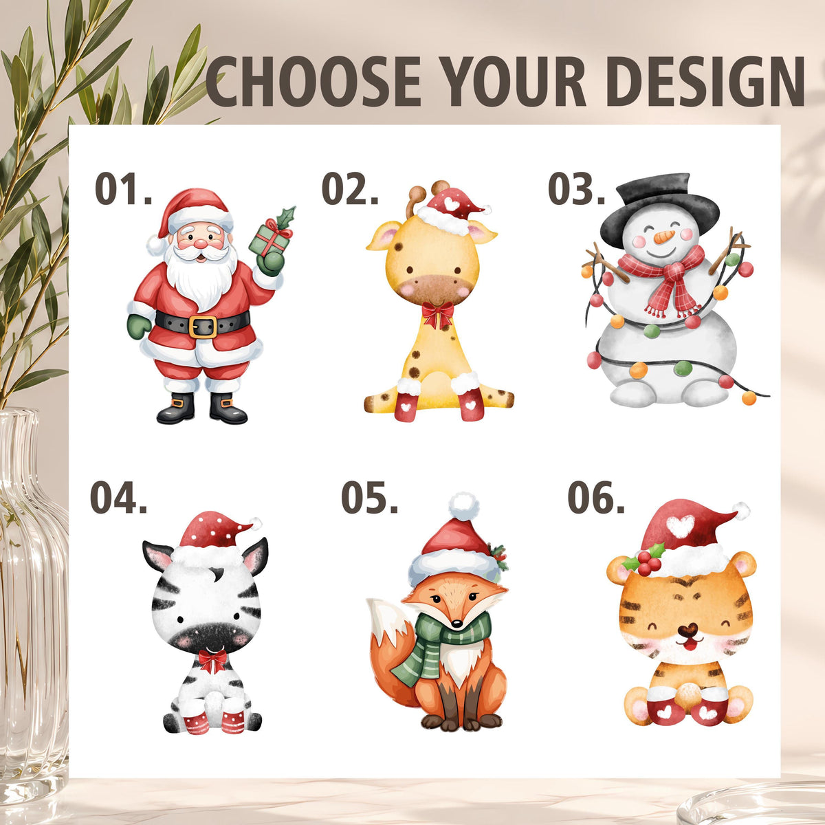 Personalized Christmas Mug & Ornament Set, Custom Name Santa or Cute Animal Design