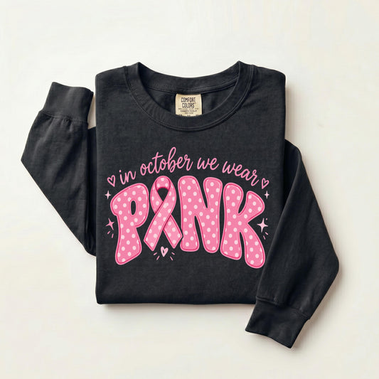 In October We Wear Pink Comfort Colors® Shirt, Breast Cancer Awareness Tee