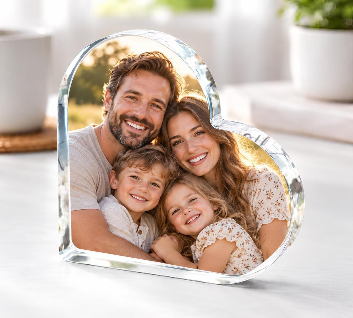 Custom Photo Heart Acrylic Plaque, Personalized Couple Photo Gift