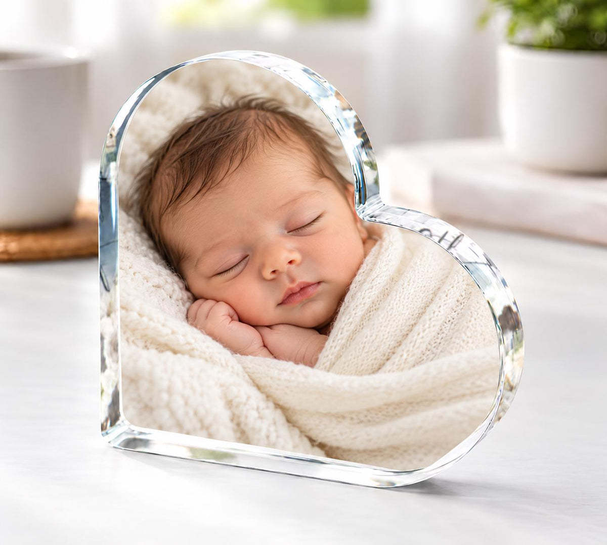 Custom Photo Heart Acrylic Plaque, Personalized Christmas Photo Keepsake