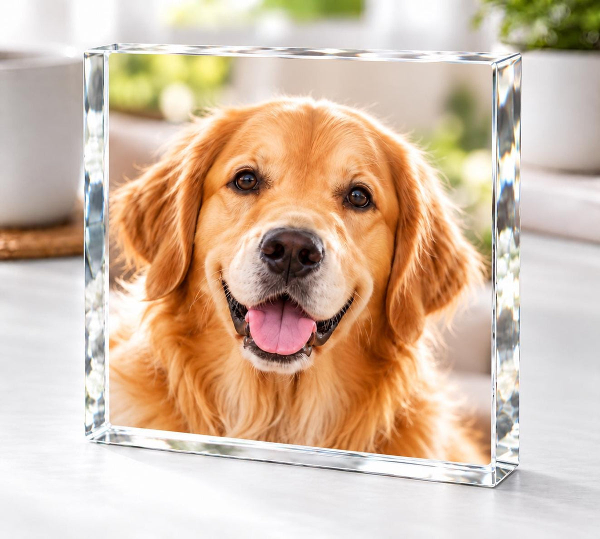 Custom Photo Square Acrylic Block, Personalized Christmas Photo Gift