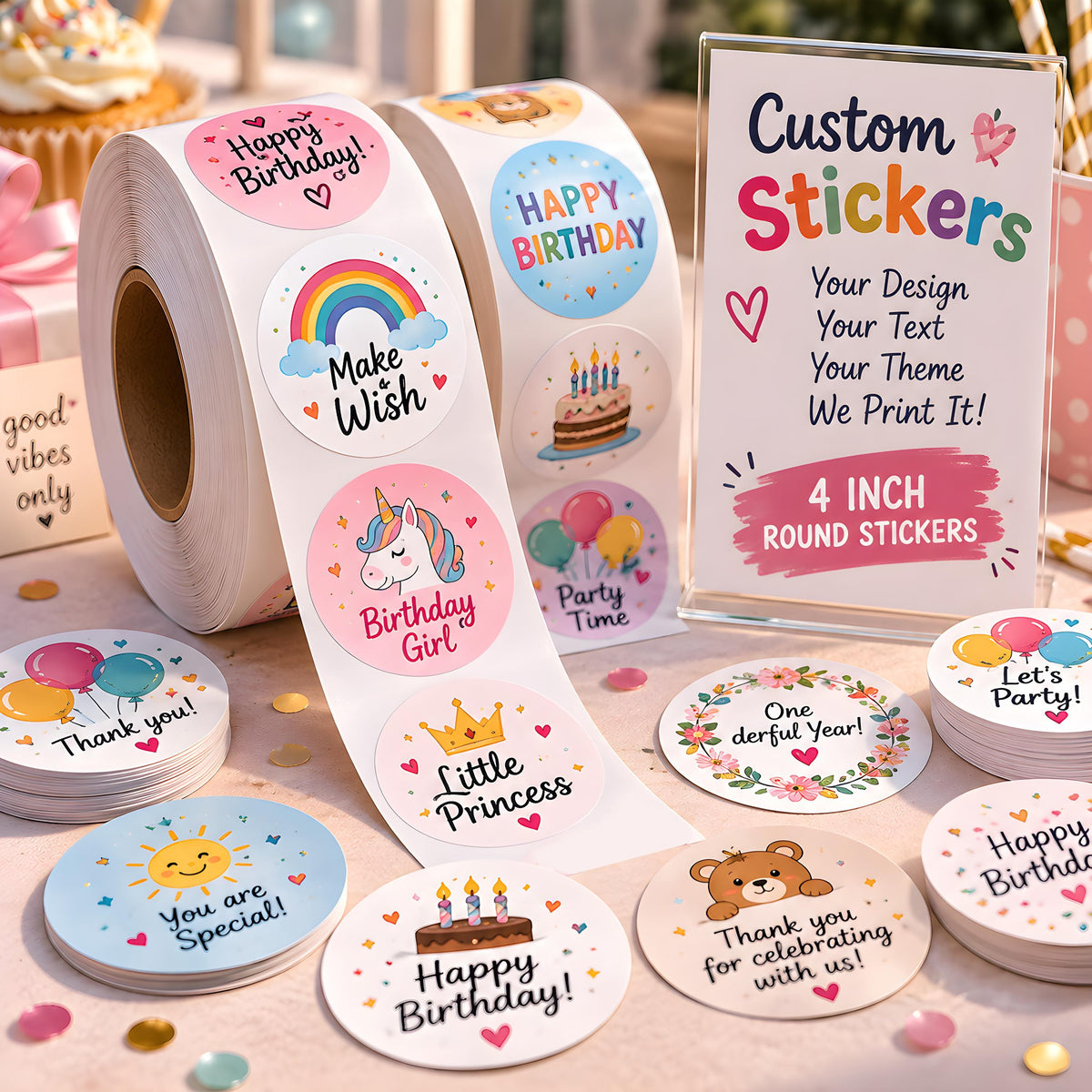 Custom Design Business Branding Banner, Personalized Logo Sticker and Roll Up Banner